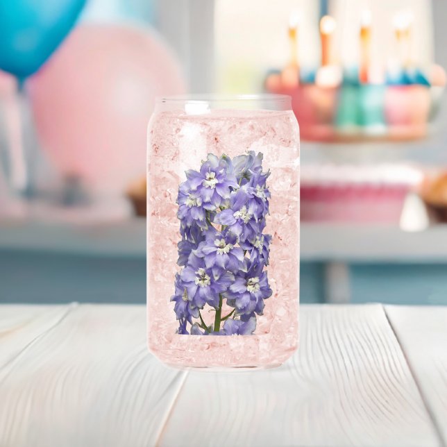 Purple Delphinium Blooms Floral Can Glass (Insitu (Baby Shower))