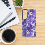 Purple Delphinium Flowers Floral Samsung Galaxy S22 Case<br><div class="desc">Protect your Samsung Galaxy S22 phone with this durable phone case that features the photo image of purple Delphinium flowers with white centers. A lovely,  floral design! Select your phone style. NOTE: You may need to edit and adjust image as necessary when changing phone style.</div>