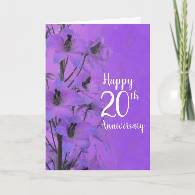 Purple delphinium to the couple anniversary card (Front)