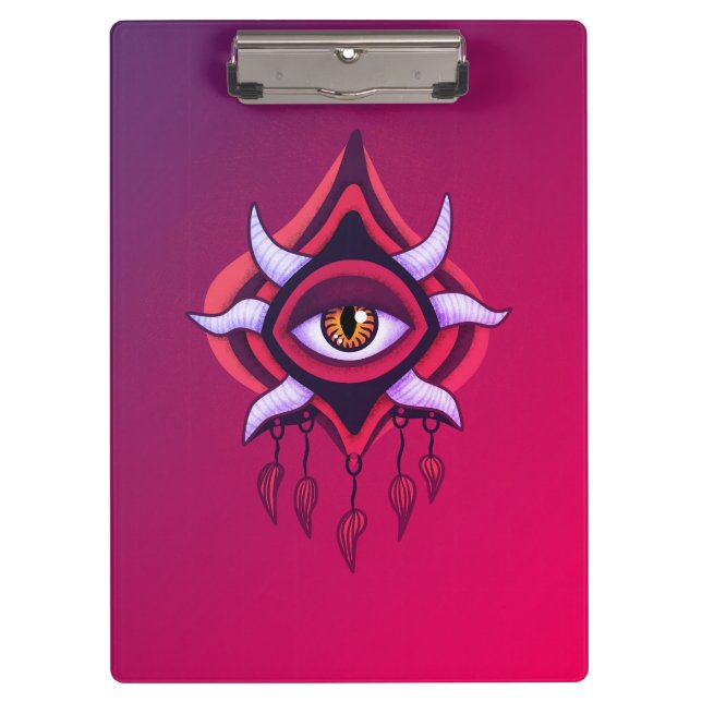 Purple Demon Eye - Gothic Occult Art Clipboard (Front)