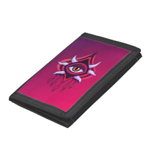 Purple Demon Eye - Gothic Occult Art Tri-fold Wallet