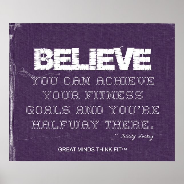 Purple Denim Believe Fitness Poster (Front)