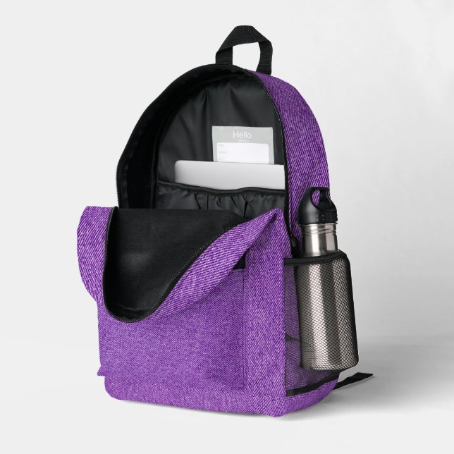 Purple denim blue jean look Print Cut Sew Bag (Back Corner Right (Open))