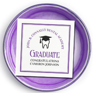 Purple Dental School Custom Graduation Party Napkins