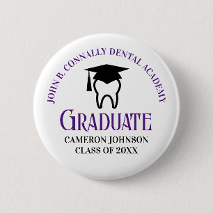 Purple Dentist Graduation Custom Dental School Button