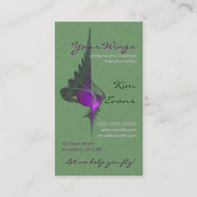Purple Dervish Abstract Art Business Card (Front)