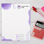 Purple design, custom logo & business name letterhead<br><div class="desc">Purple design custom letterhead, meticulously designed for astute business owners who value both elegance and professionalism. This letterhead showcases a refined purple modern design, radiating an air of sophistication, professionalism, and minimalist charm. It's the ultimate choice to create a lasting impression in your business communications. Personalize this letterhead to your...</div>