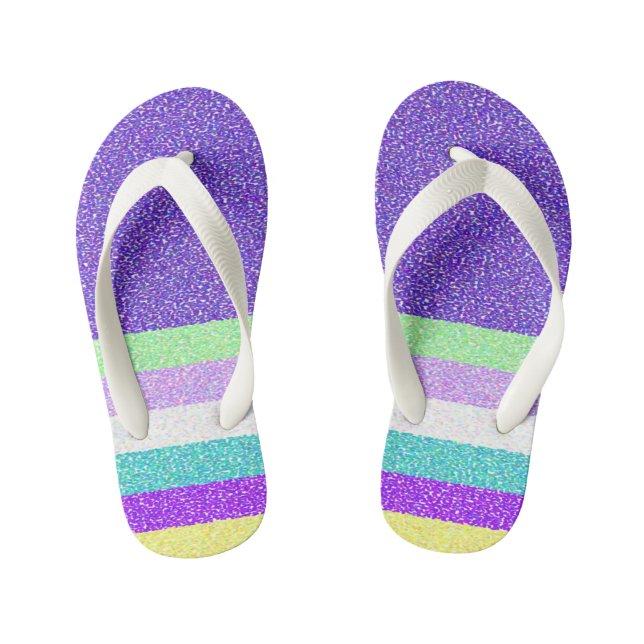Purple Design Flip Flops (Footbed)