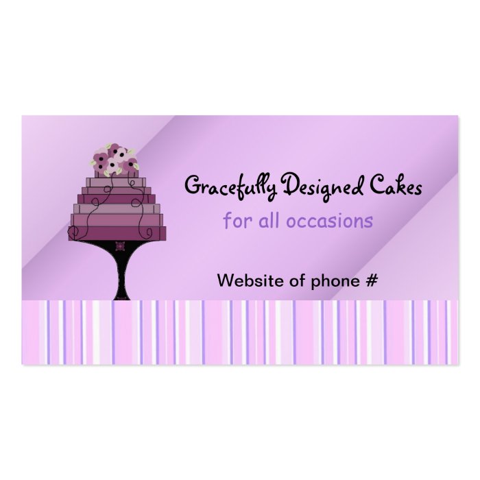 Purple Designer Cake Business Card Templates