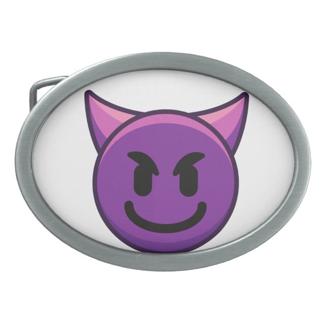 Purple Devil Emoji Belt Buckle (Front)