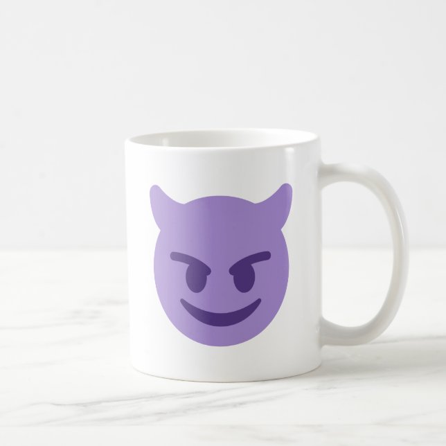 Purple Devil Emoji Coffee Mug (Right)