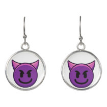 Purple Devil Emoji Earrings