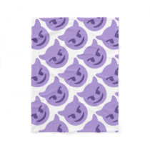 Purple Devil Emoji Fleece Blanket