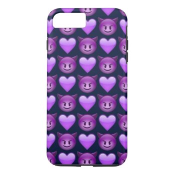 Purple Devil Emoji Iphone 8/7 Plus Phone Case by BryBry07 at Zazzle