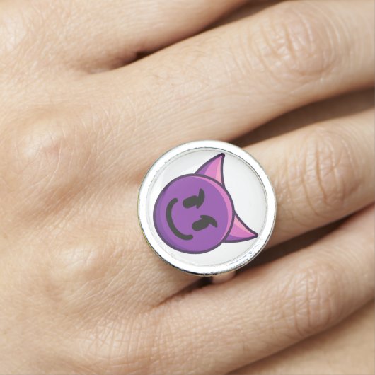 Purple Devil Emoji Ring (In Situ)