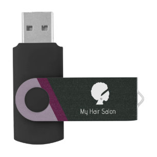 Purple diagonal lines on black flash drive