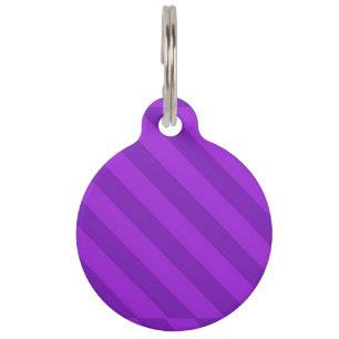 Purple diagonal pattern pet ID tag