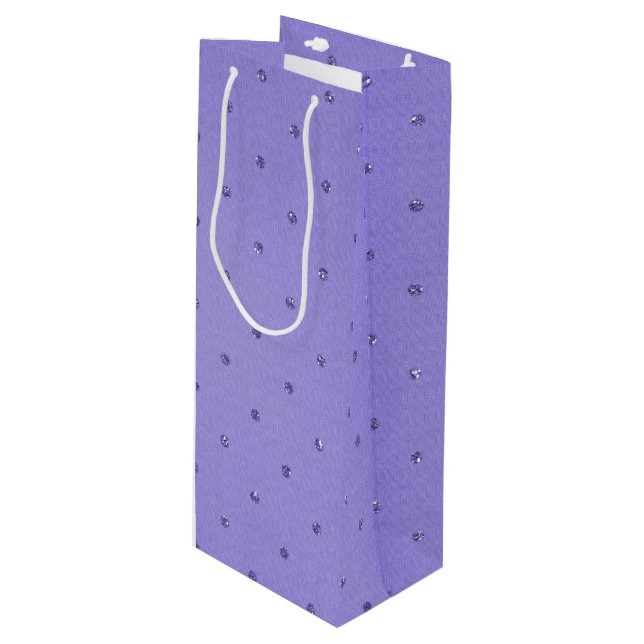 purple diamond background wine gift bag (Front Angled)