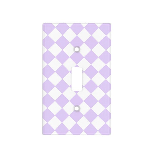 Purple Diamond Checkered pattern Light Switch Cover (Front)