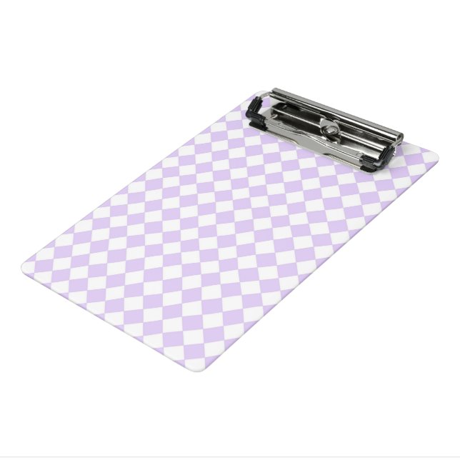 Purple Diamond Checkered pattern Mini Clipboard (Angled3)