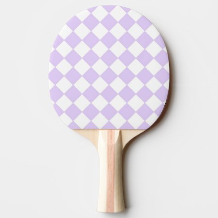Purple Diamond Checkered Pattern Ping Pong Paddle