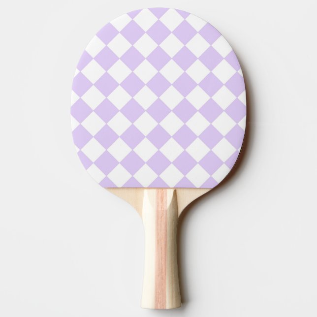 Purple Diamond Checkered pattern Ping Pong Paddle (Back)