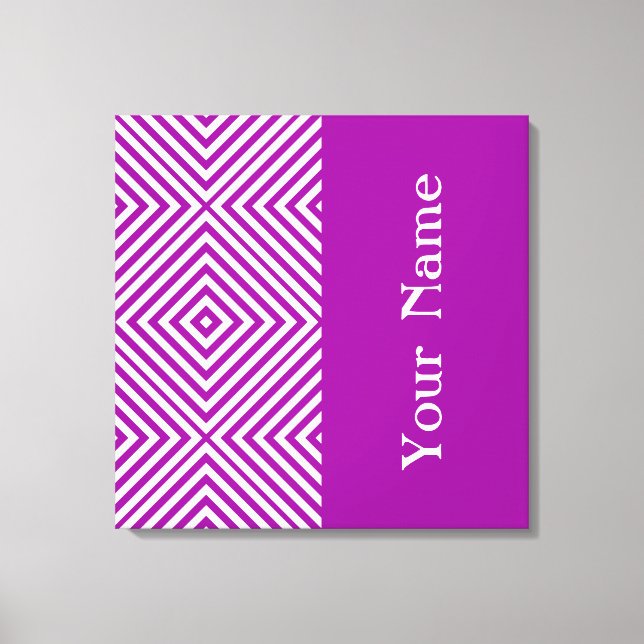 Purple Diamond Chevron w/ name @ Emporiomoffa Canvas Print (Front)