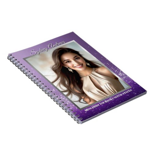 Purple Diamond Custom Photo Pageant Notebook