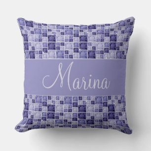 Purple Diamond Customizable Name Jewel Gem Bling Throw Pillow