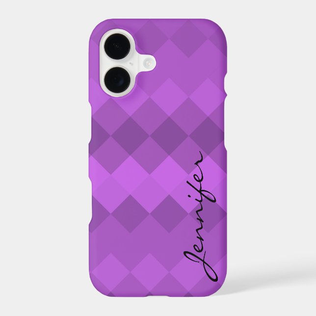 Purple Diamond Geometric Pattern Iphone Case (Back)