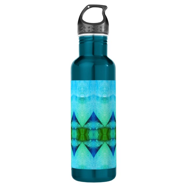 Purple Diamond Ikat x GL Stainless Steel Water Bottle (Front)