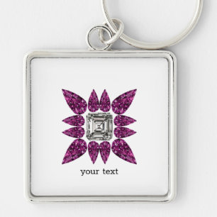 Purple Diamond Keychain