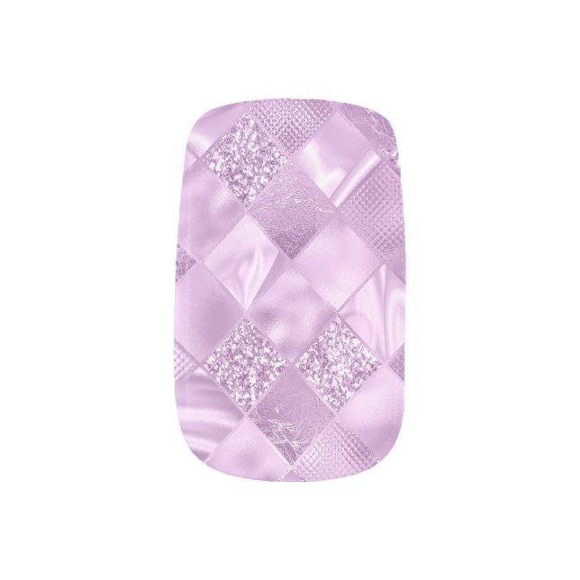 Purple Diamond Minx Nail Art Decals (Left Thumb)