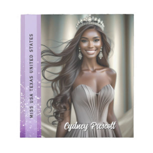 Purple Diamond Pageant Sash Photo Notepad