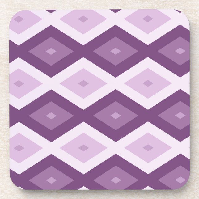 Purple diamond pattern beverage coaster (Front)