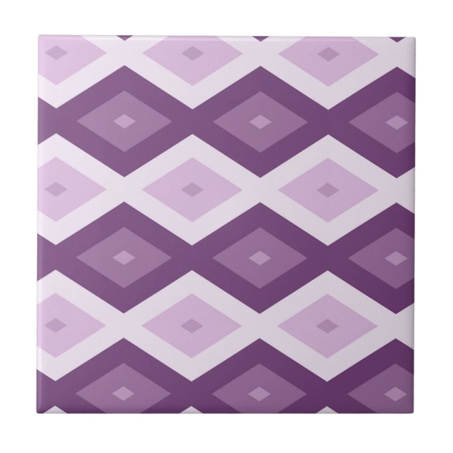 Purple diamond pattern ceramic tile (Front)