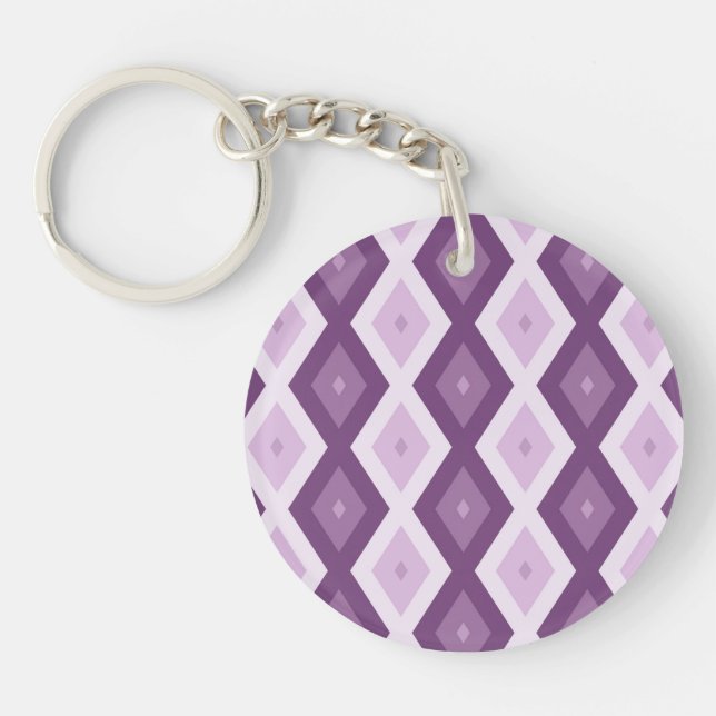 Purple diamond pattern keychain (Front)