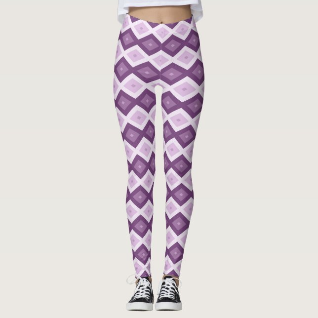 Purple diamond pattern leggings (Front)