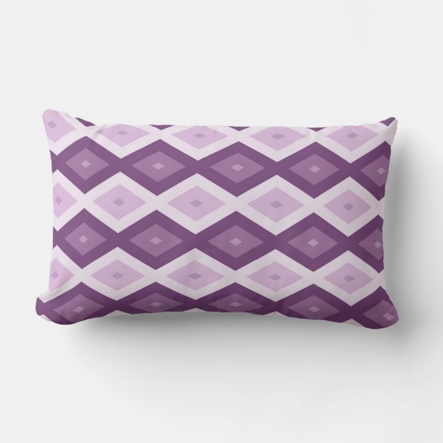 Purple diamond pattern lumbar pillow (Front)