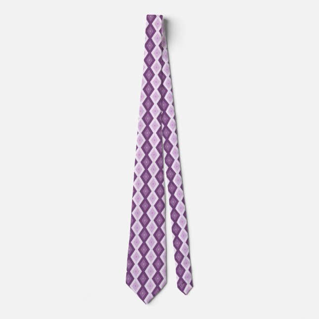 Purple diamond pattern neck tie (Front)