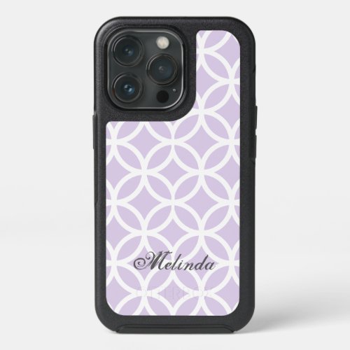 Purple Diamond Pattern Personalized iPhone 13 Pro Case