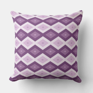 Purple diamond pattern throw pillow