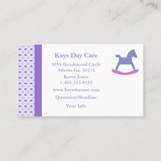 Purple Diamond Pattern Trimmed Business Card
