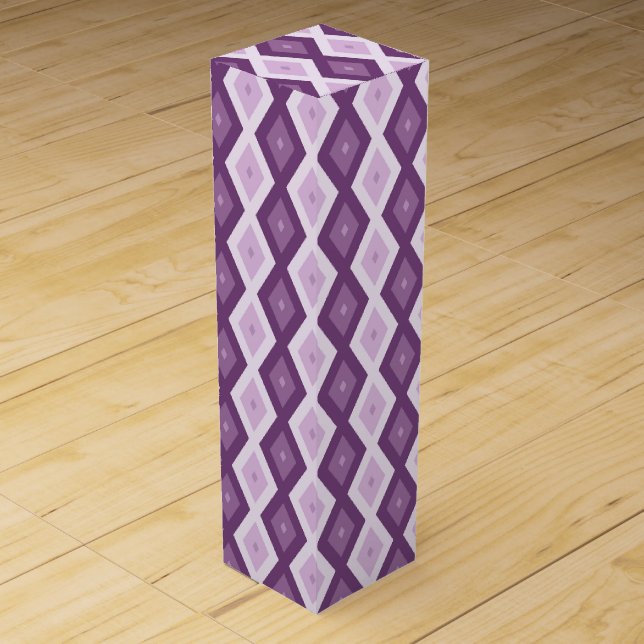 Purple diamond pattern wine box (Front)