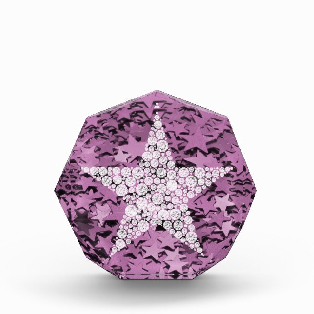 Purple & Diamond Star Acrylic Award (Front)