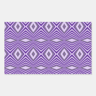 Purple Diamond Stripes Rectangular Sticker