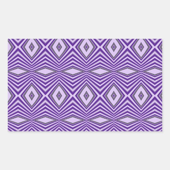Purple Diamond Stripes Rectangular Sticker (Front)