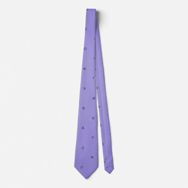 purple diamond studs neck tie (Front)