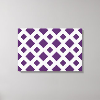 Purple Diamonds on White Canvas Print