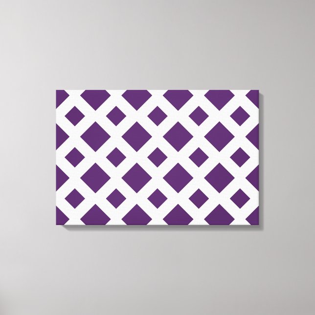 Purple Diamonds on White Canvas Print (Front)